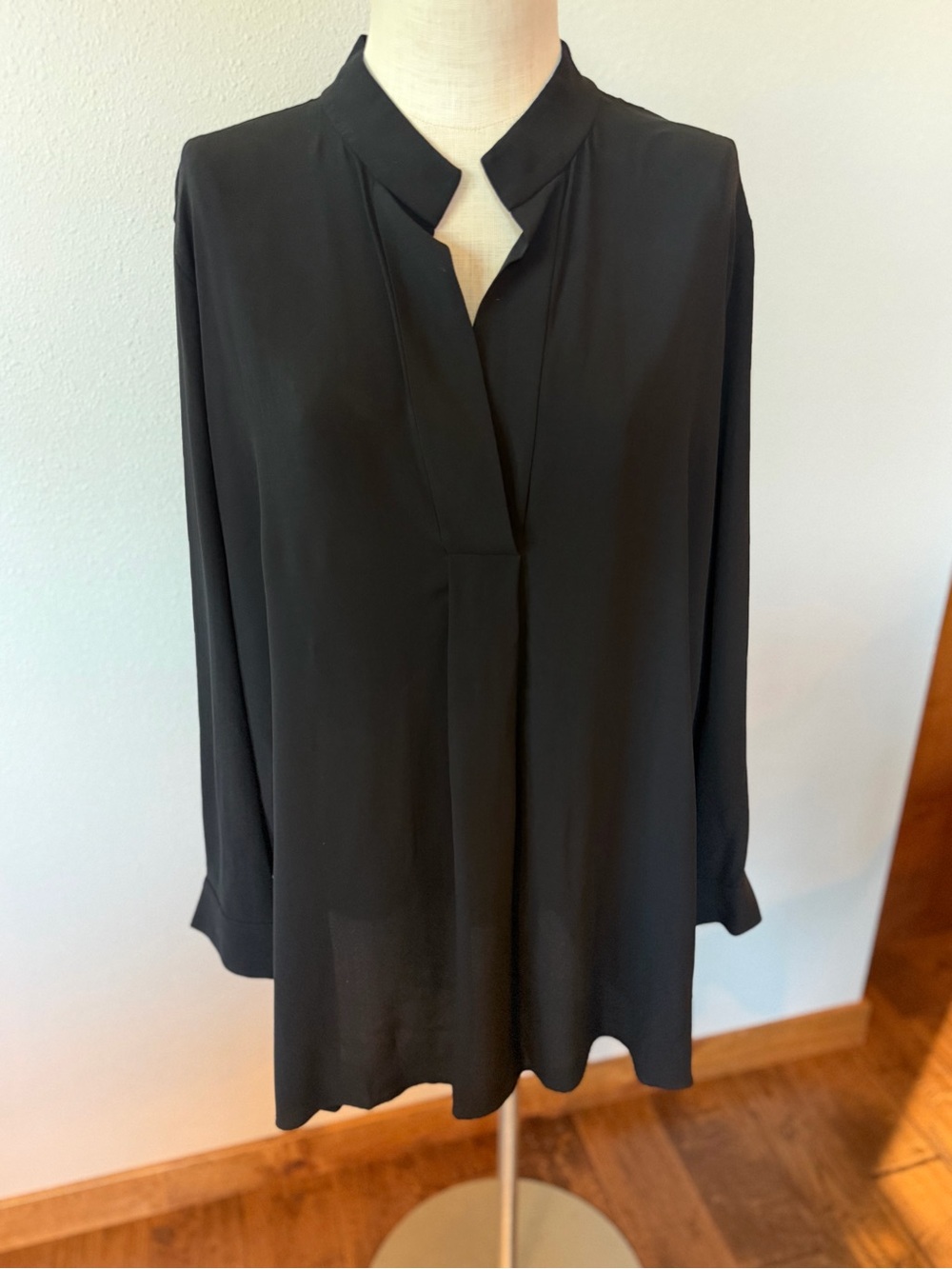 Eileen Fisher Black Long-Sleeve Women's Top XL